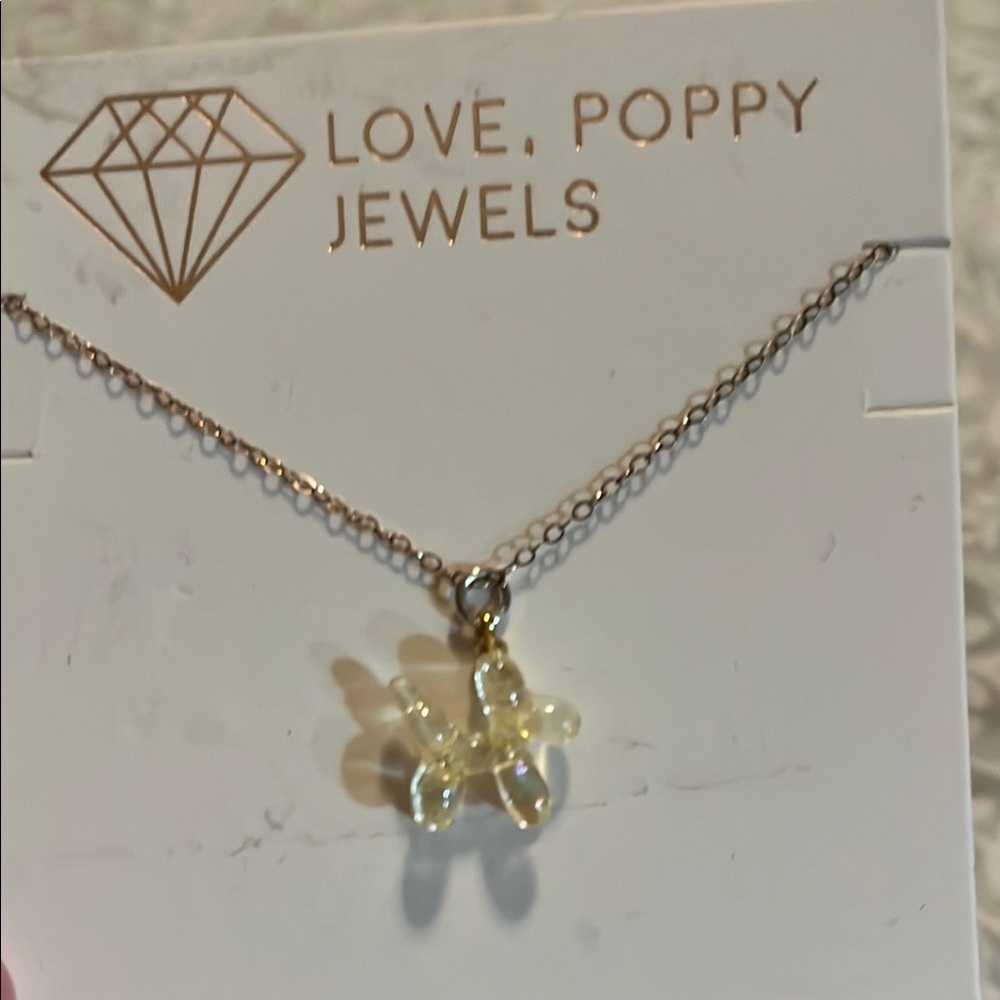 Love Poppy Silver Necklace with Ballon Dog Charm - Picture 2 of 3